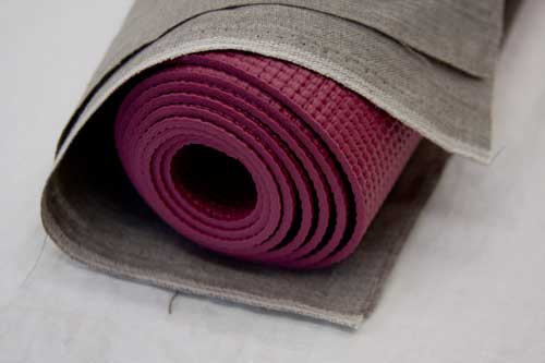 Pink Yoga Mat Bag Made With Embroidered Textile