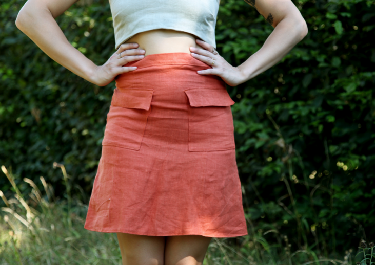 Linen Mini Skirt with Pockets Tutorial – the thread