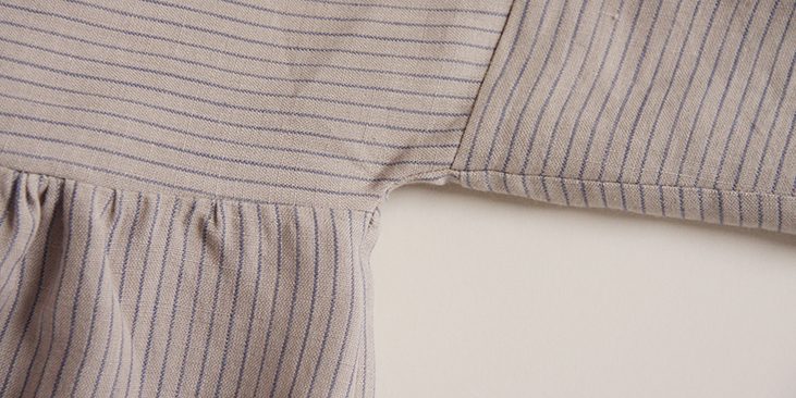 Nola Striped Linen Gathered Blouse Tutorial – the thread