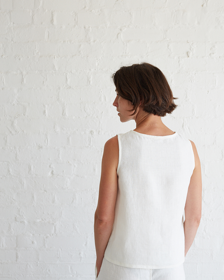 One Yard Sewing Project: Phoebe Essential Linen Tank Tutorial