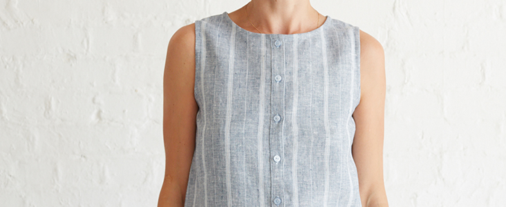 Pattern Hack: Turn a Simple Tank into a Button-Down Top Tutorial