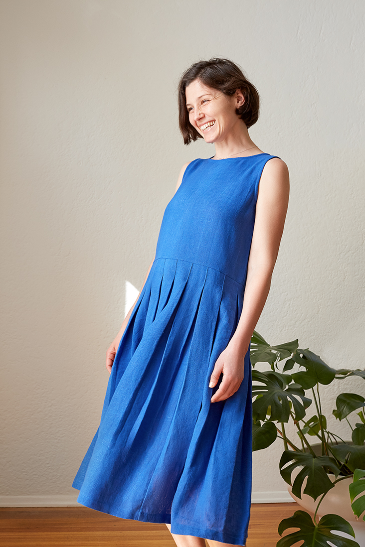 Vanaras Organic Cotton Milis Box Pleat Dress - Buy on Upcycleluxe