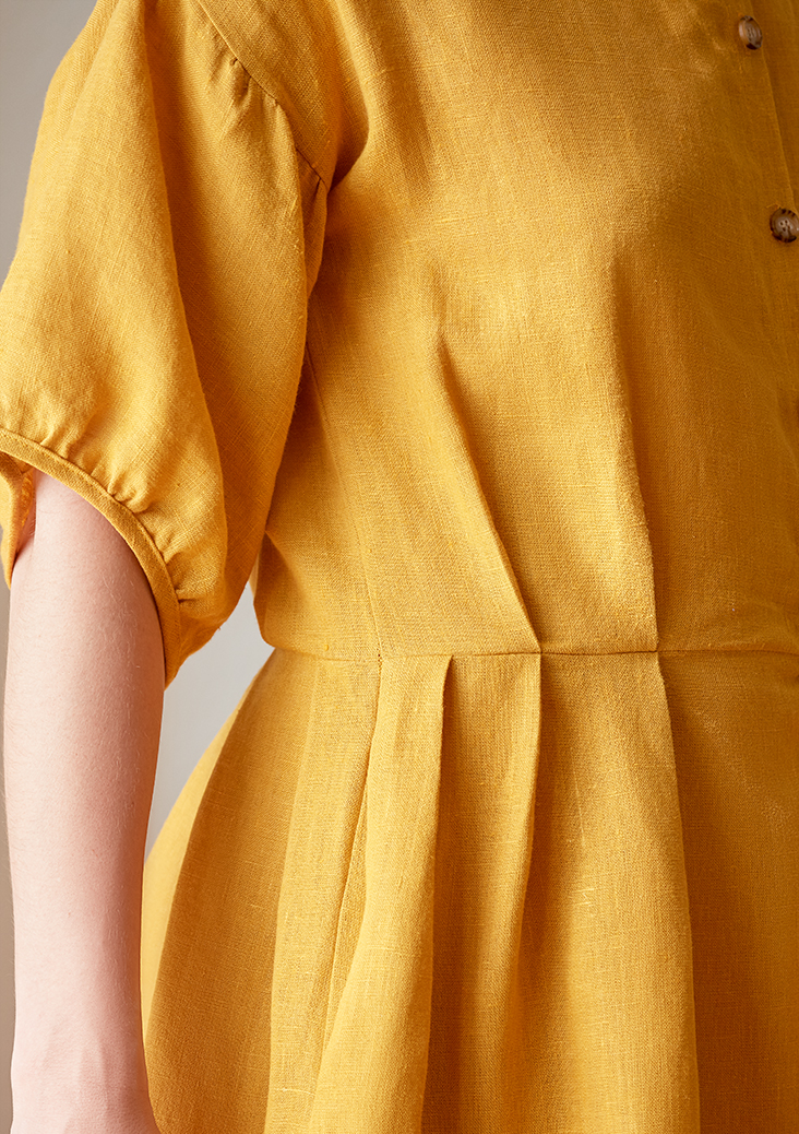 Pleats or ruffles on yellow