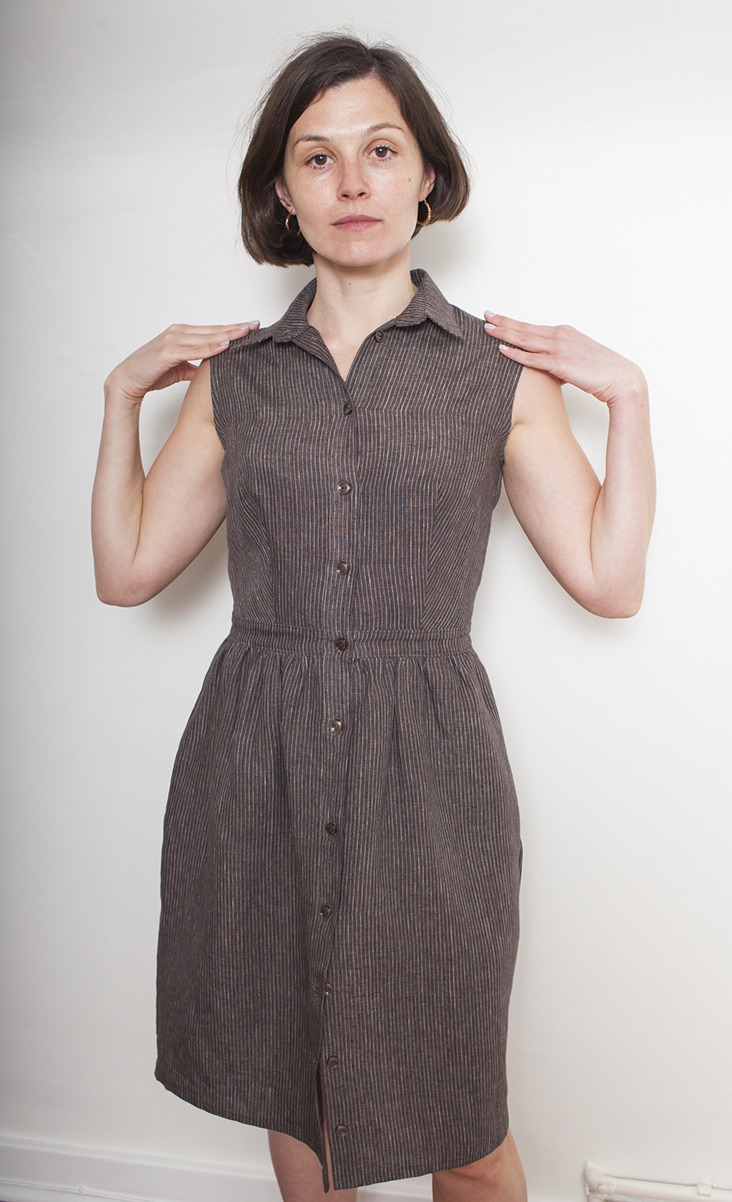 Salome Sleeveless Shirt Dress Tutorial and Free Pattern – the thread