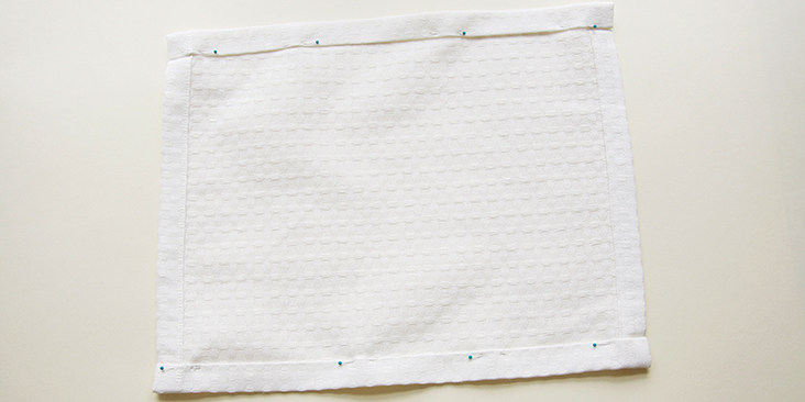 diamond weave linen small hand towel - white