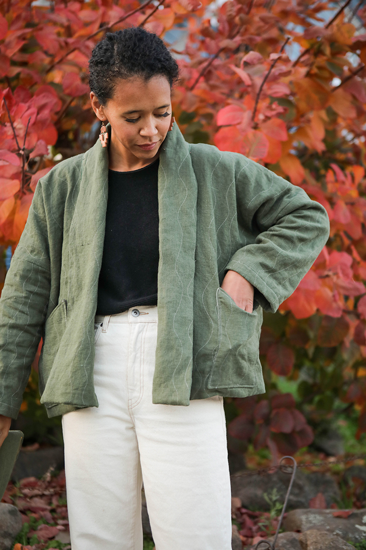 Curated By You Ella Clausen Makes a Linen Unfolding Jacket from