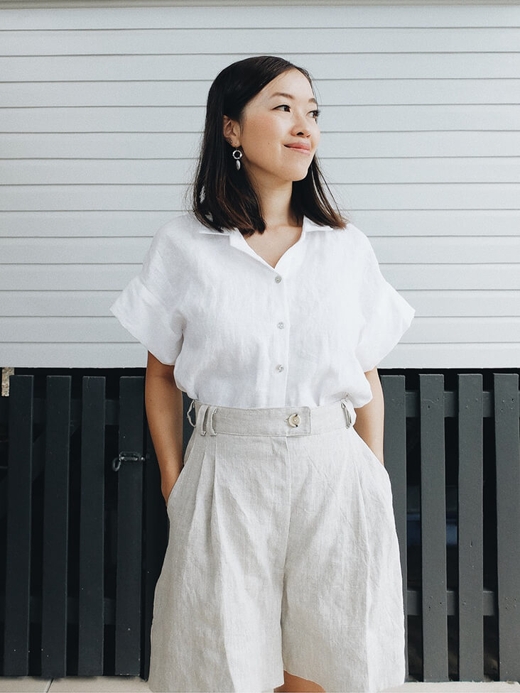PATTERN REVIEW: RIVA Shirt and Shorts Set in Midweight Linen - the