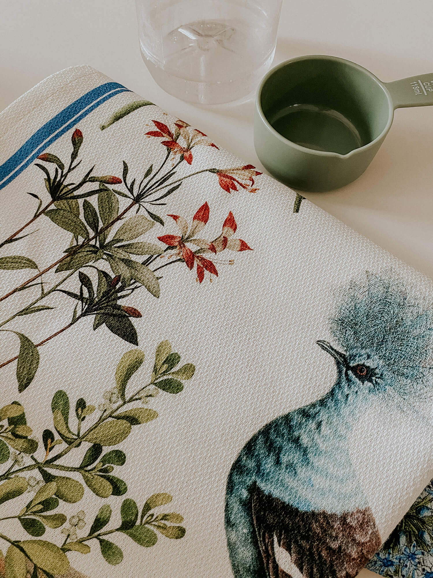 Linen Kitchen Towels Small Birds (set of 2)